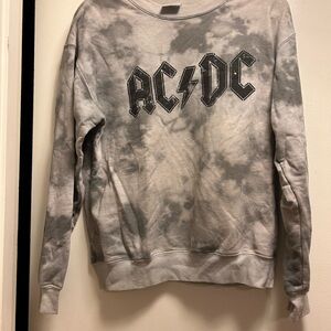 AC/DC Black and Gray Tie-Dye Women's Sweater